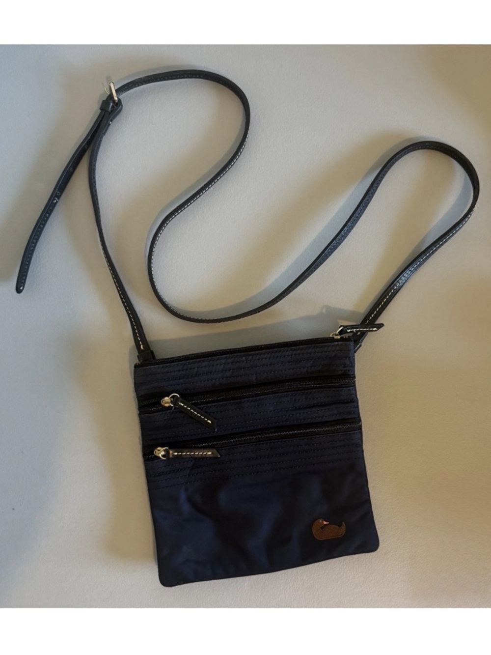 Dooney & Bourke Navy Crossbody with Dual Zip Pockets